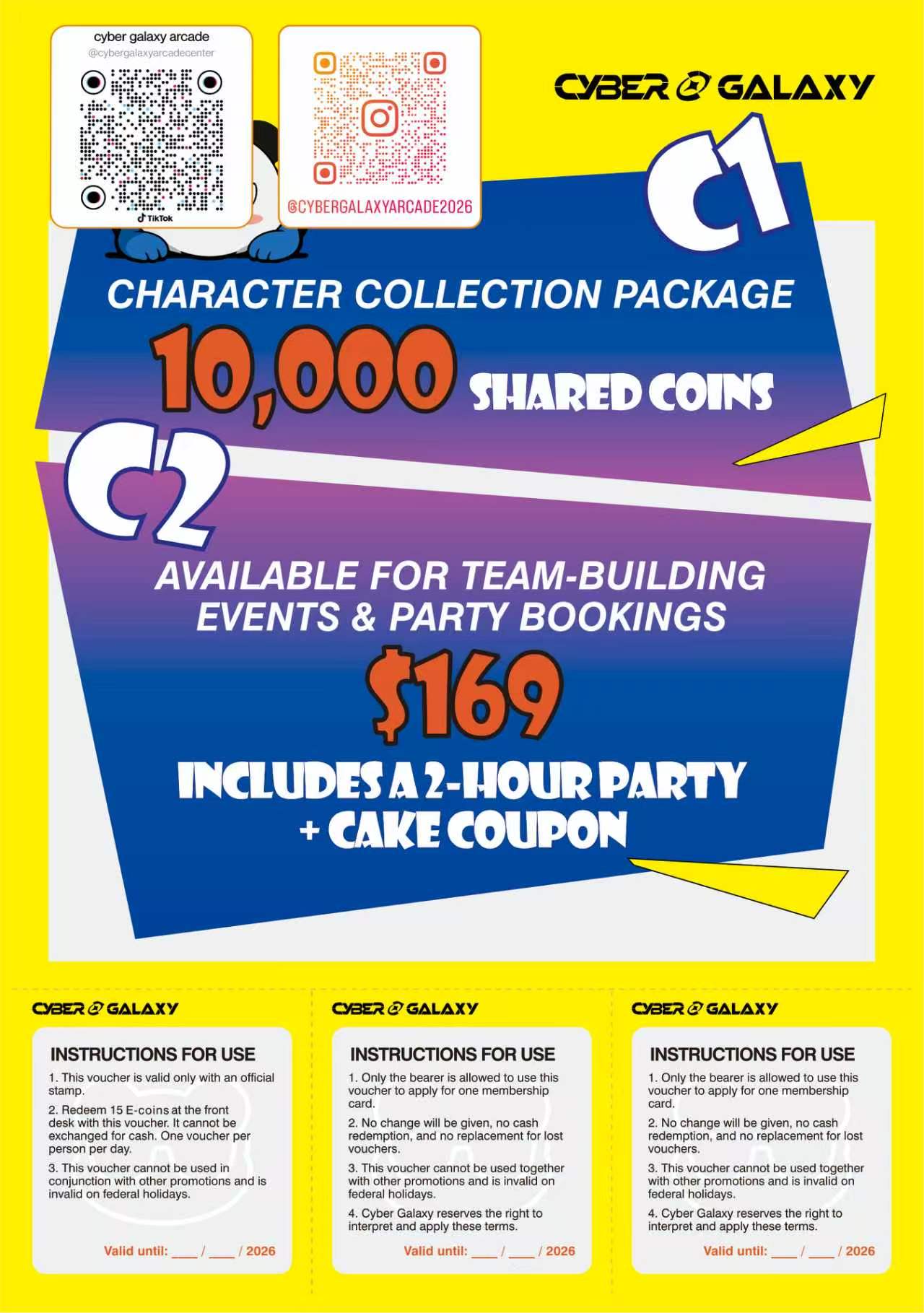 Cyber Galaxy Arcade VIP member rewards